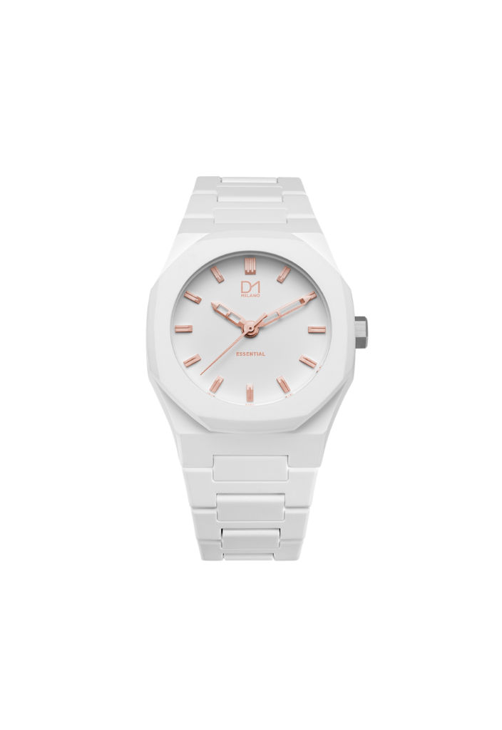 D1 Milano SSPL04: Orologio Unisex Al Quarzo Con Cinturino In Pelle Nera E Cassa Rosa Gold