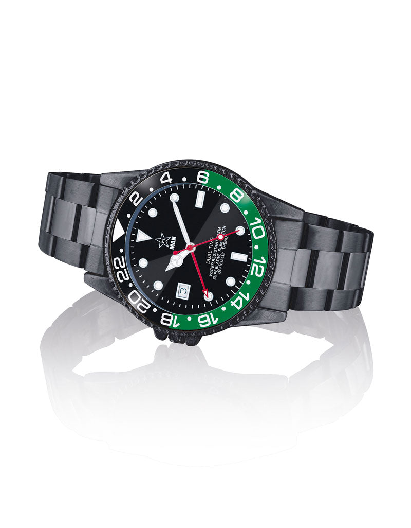 Hoops Man Total Black GMT Men's Watch