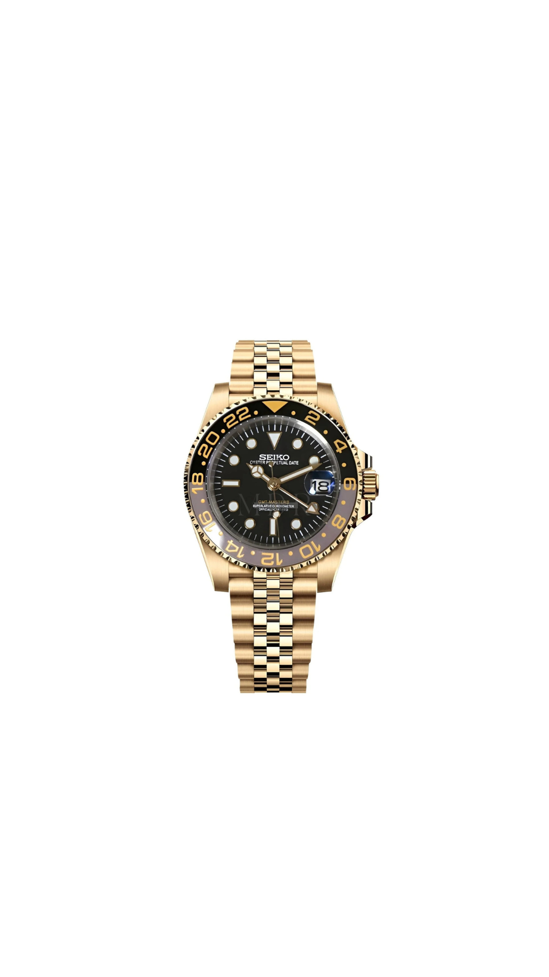 Seikomod GMT Gold color watch
