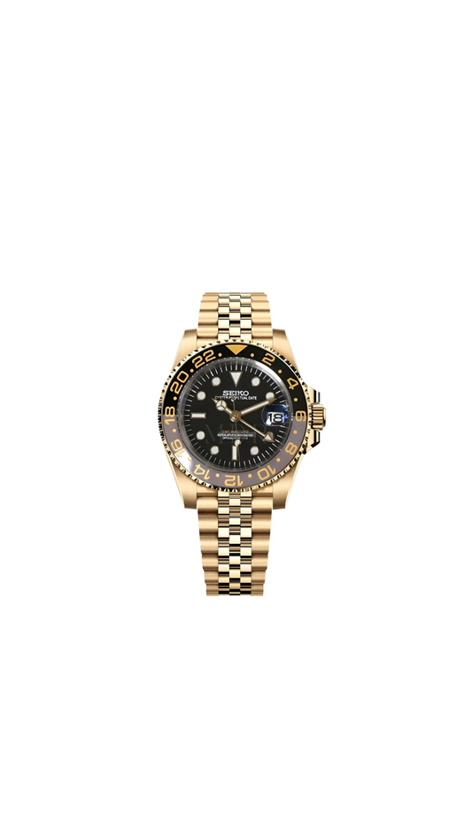 Seikomod GMT Gold color watch