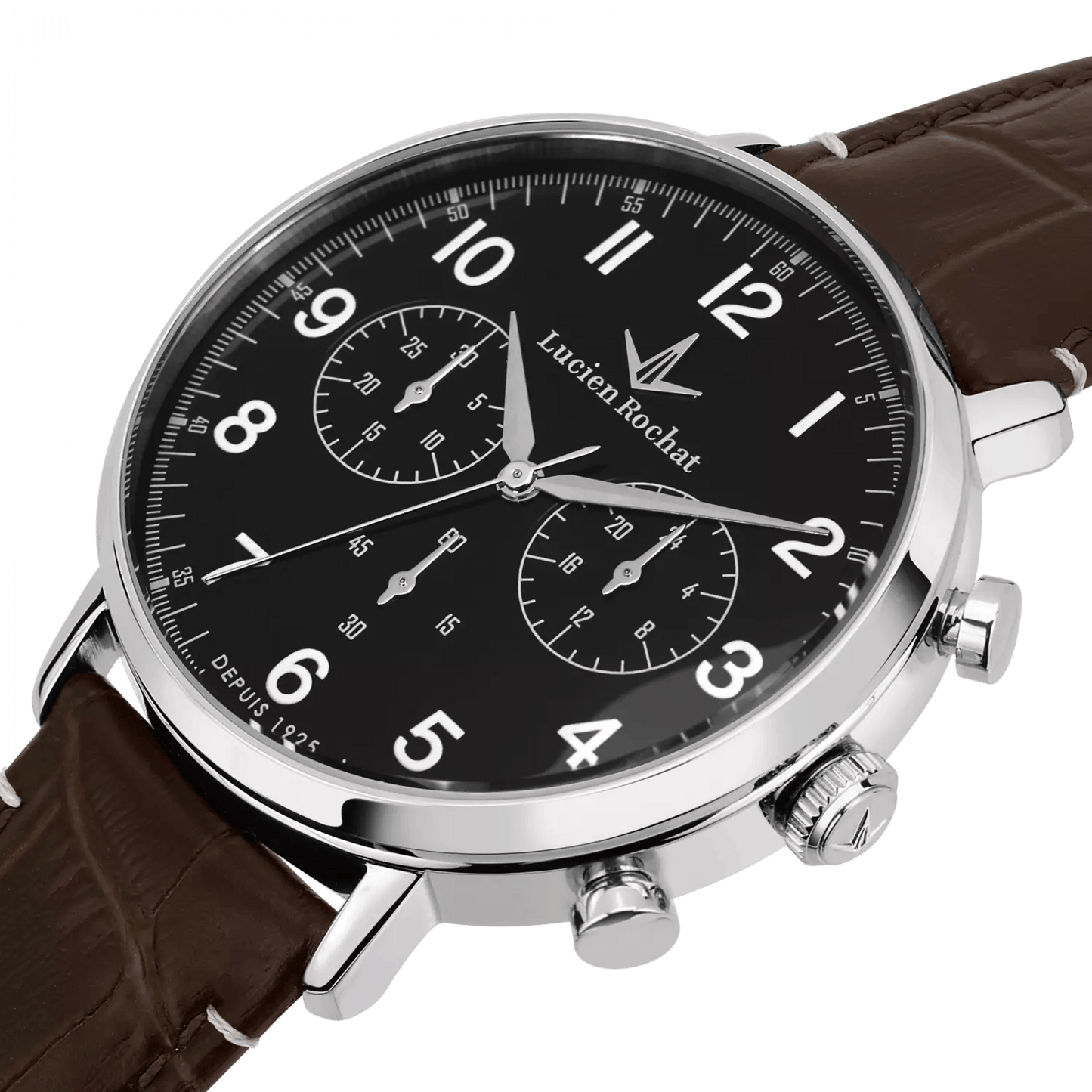 Lucien Rochat Garçon cronografo - Orologio uomo pelle marrone 41mm