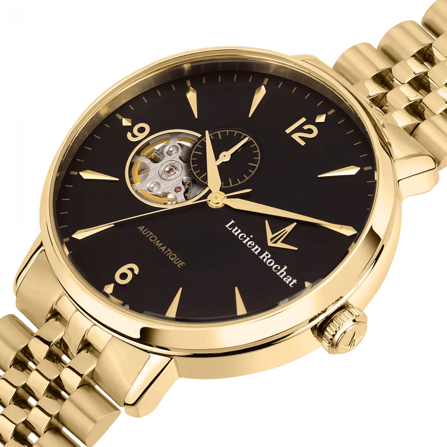 Lucien Rochat Garçon open heart - men's automatic watch gold 41mm