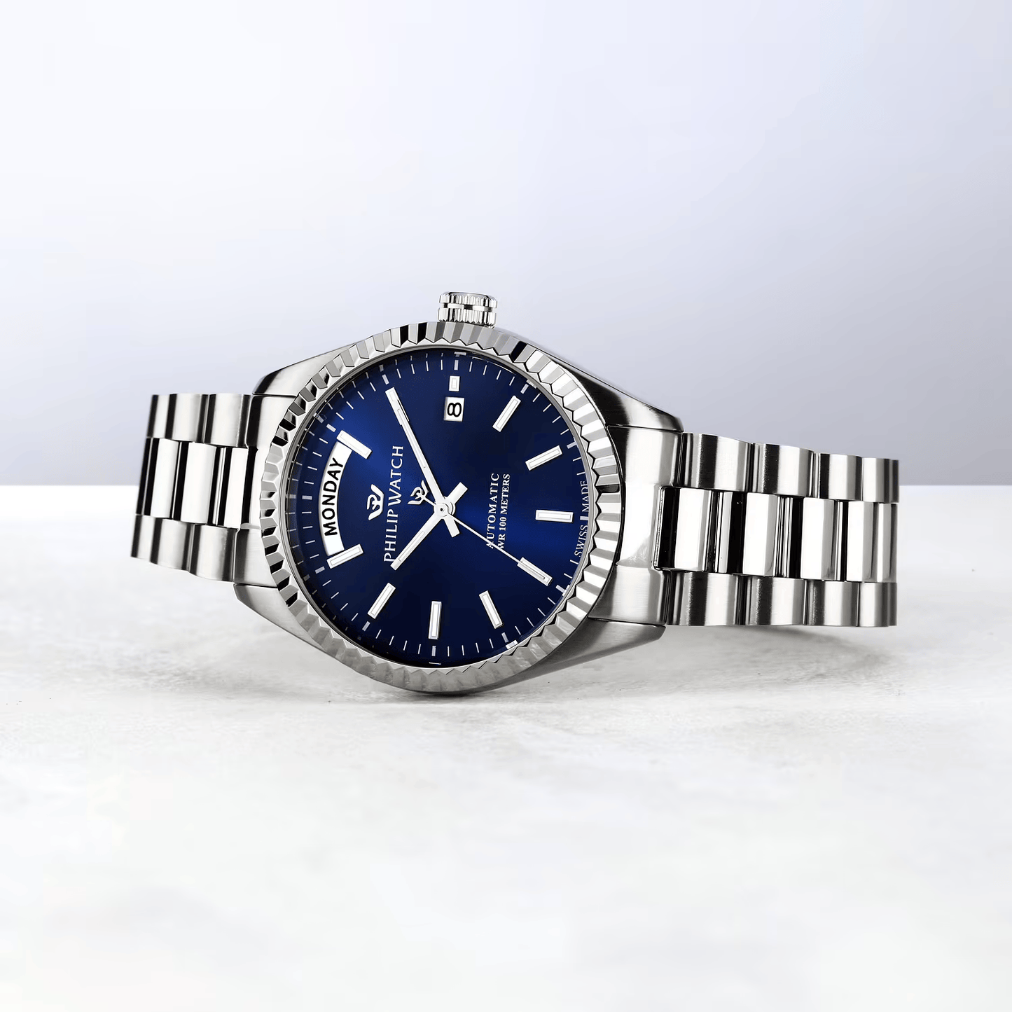 Philip Watch Caribe daydate blue automatic swiss made
