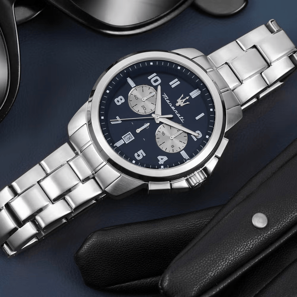 Orologio Maserati Successo R8873 – Cronografo sportivo in acciaio con quadrante blu