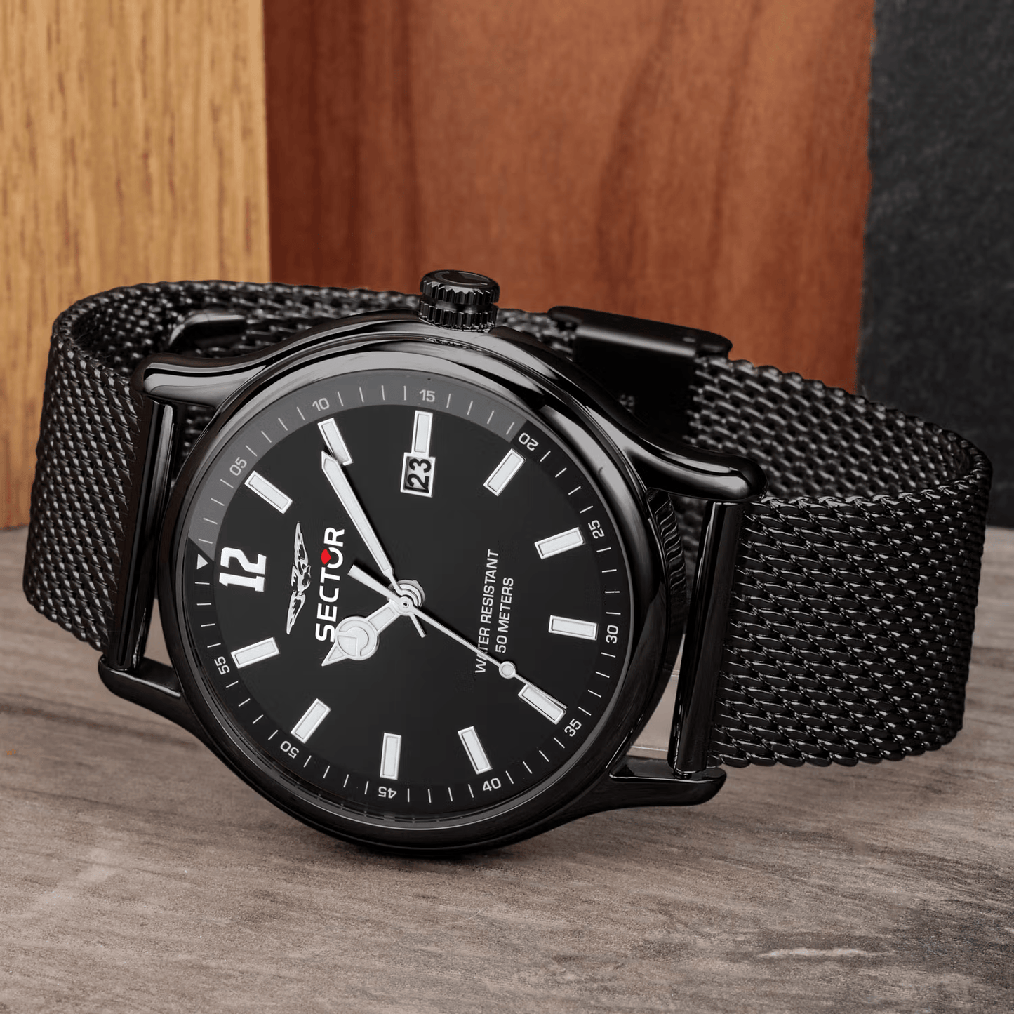 Sector 660 – Watch with Black Milanese Mesh Case and Strap
