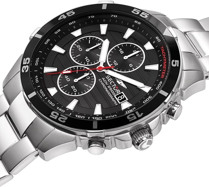 Sector R3273643008 – Black Steel Chronograph with Date