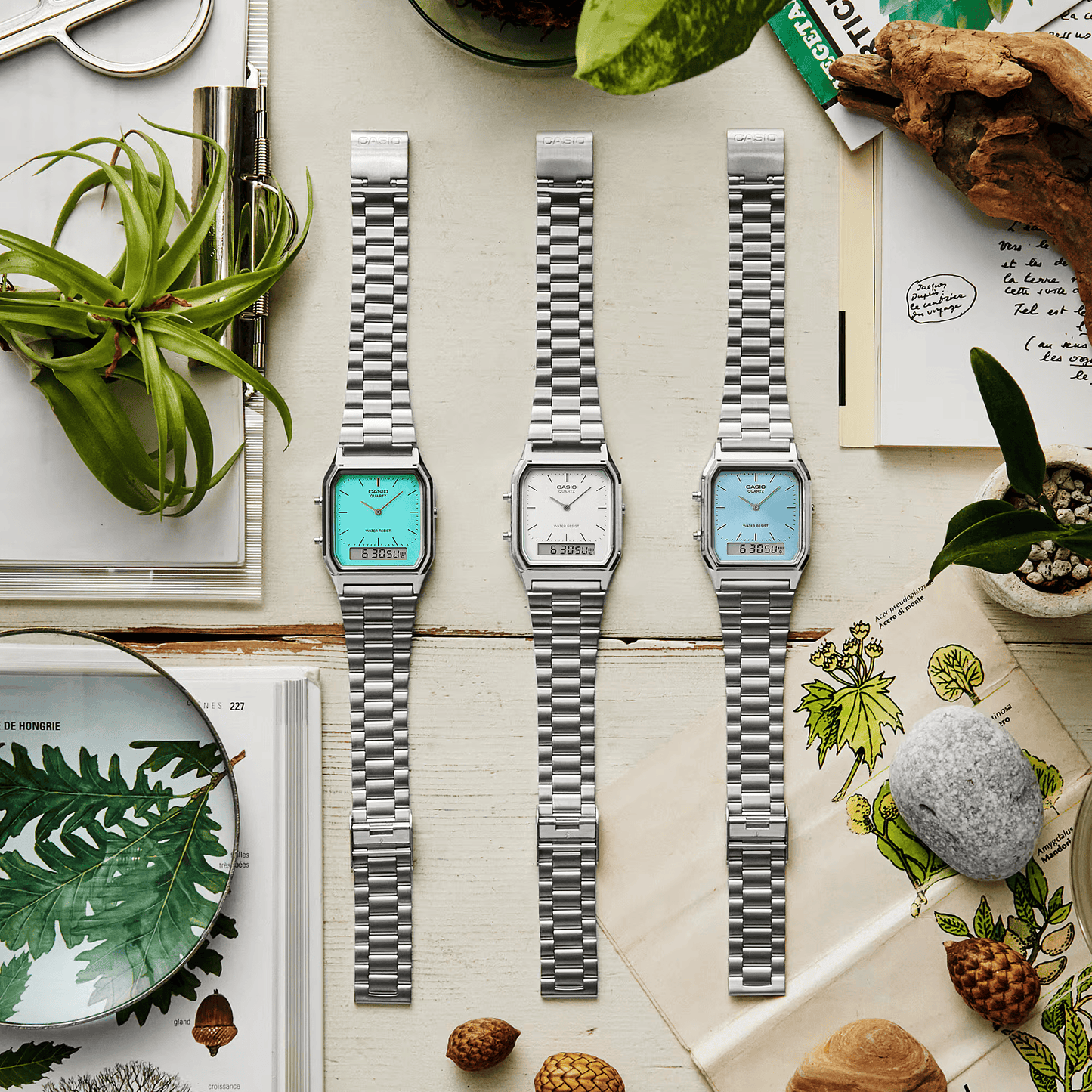 CASIO digitale azzurro AQ-230A-2A1 – Eleganza retrò con quadrante azzurro