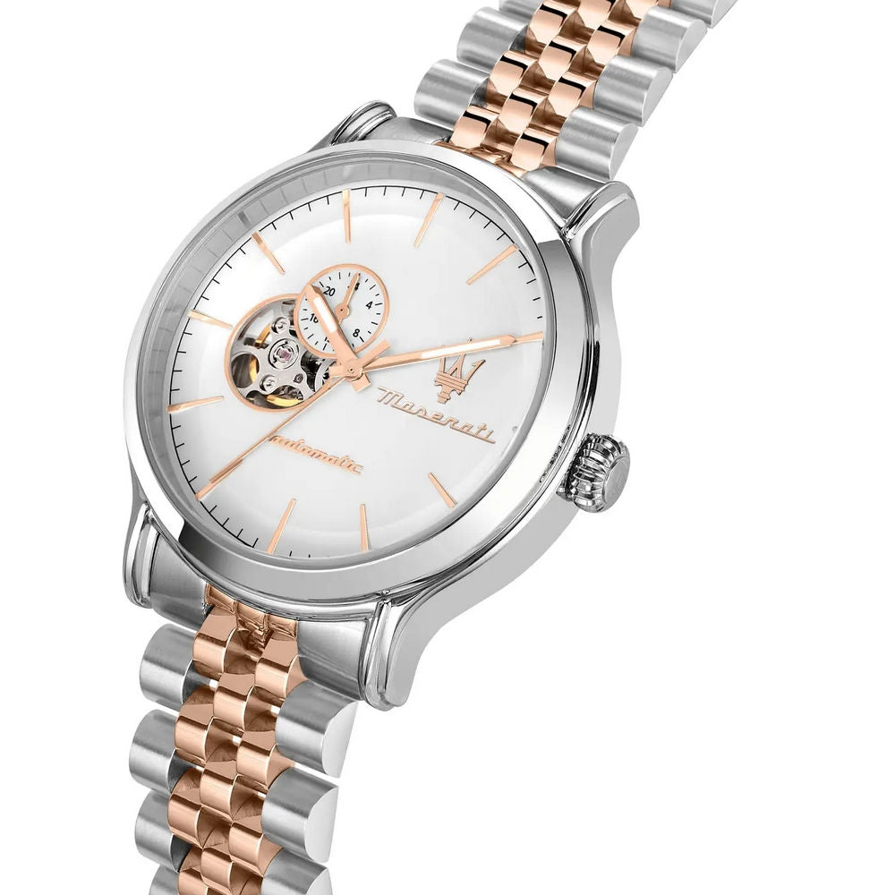 Maserati Epoca Automatic Silver & Rose Gold 42mm – open heart