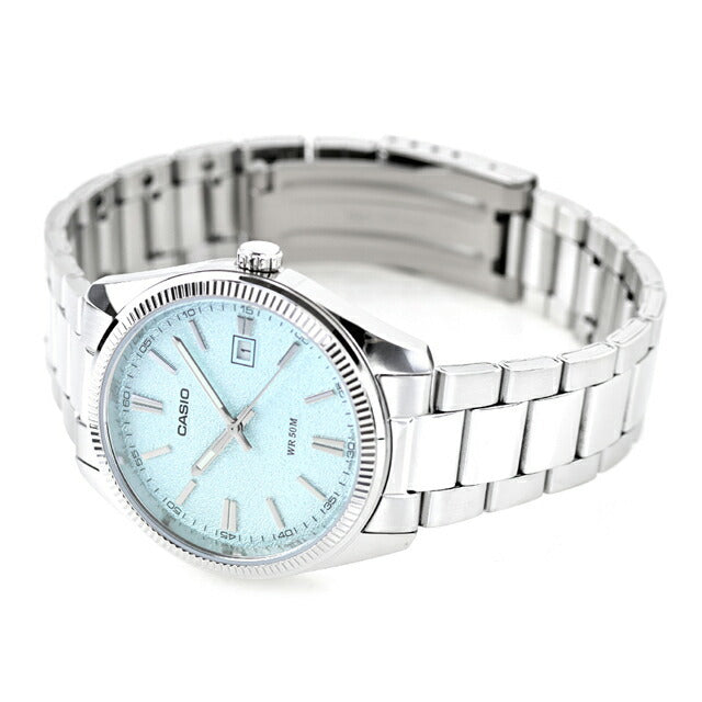 Casio MTP-1302DA-2A2V orologio al quarzo azzurro testurizzato 40 mm acciaio con datario – codice MTP-1302DA-2A2V