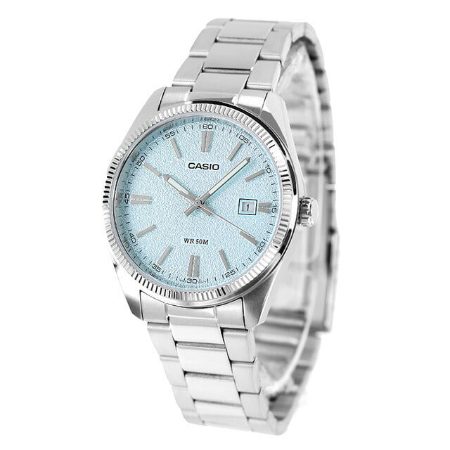Casio MTP-1302DA-2A2V orologio al quarzo azzurro testurizzato 40 mm acciaio con datario – codice MTP-1302DA-2A2V