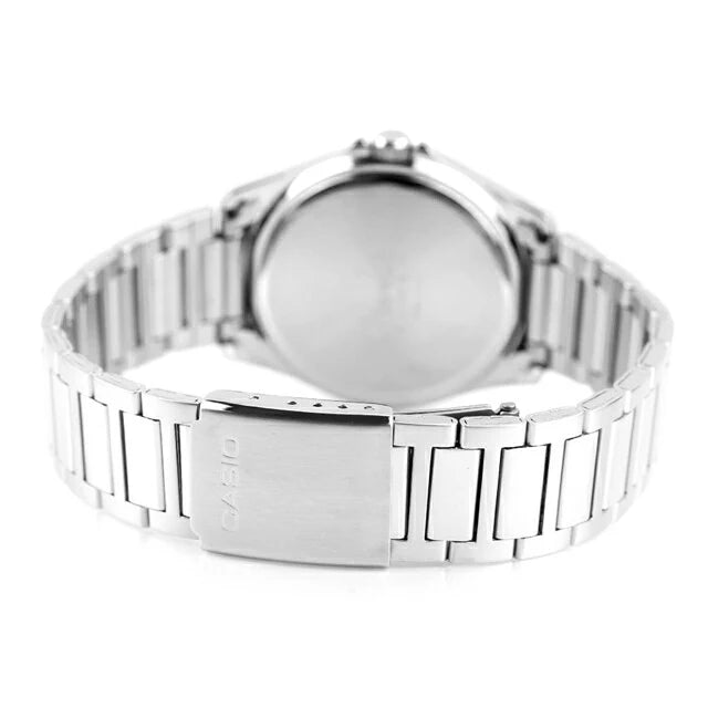 Casio Daydate MTP-1370D-7A3V – Orologio da uomo in acciaio inox con quadrante bianco 39mm, movimento al quarzo, day-date.