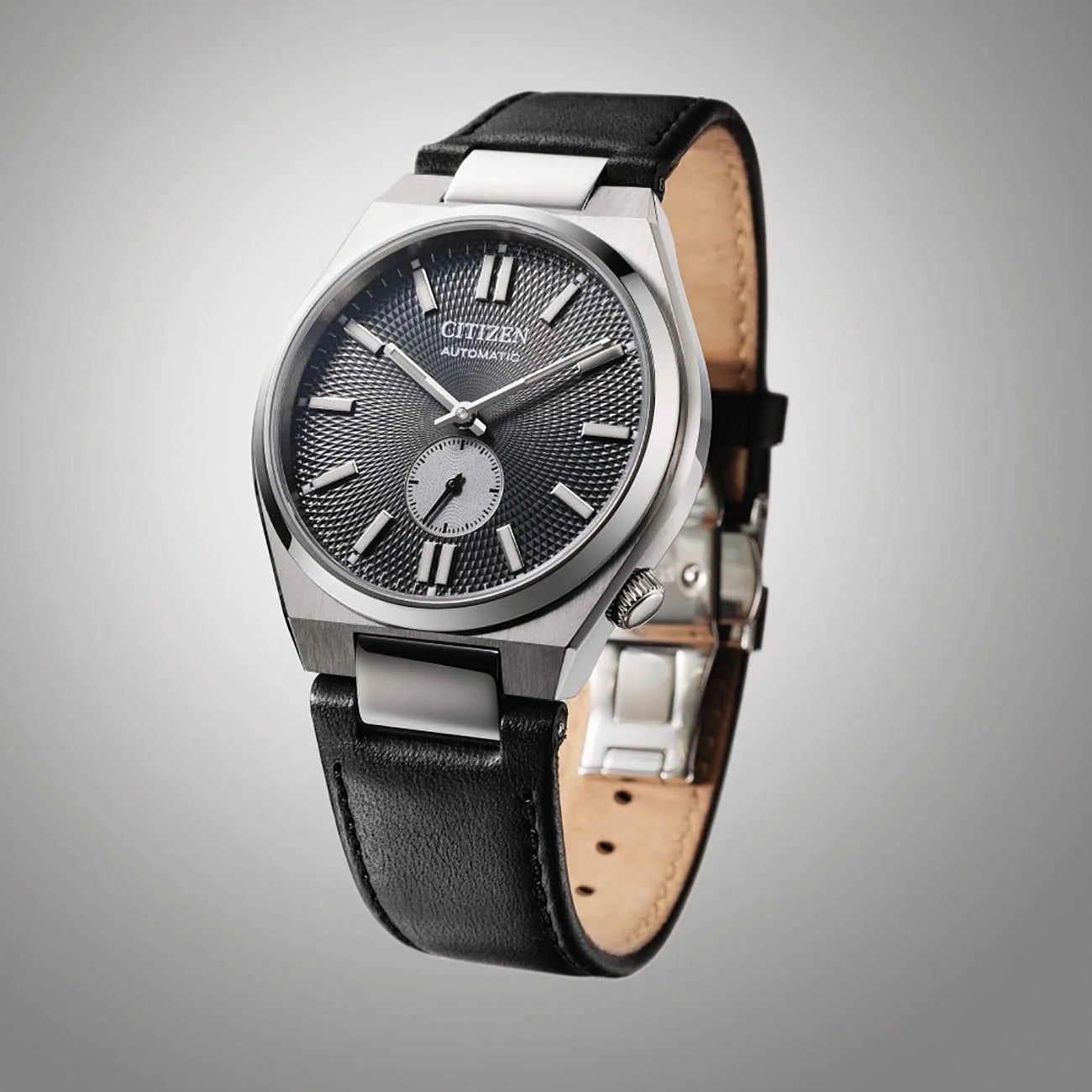 Citizen Tsuyosa NK5010-01H – orologio automatico 40mm quadrante grigio, cinturino pelle nera, vetro zaffiro, piccoli secondi