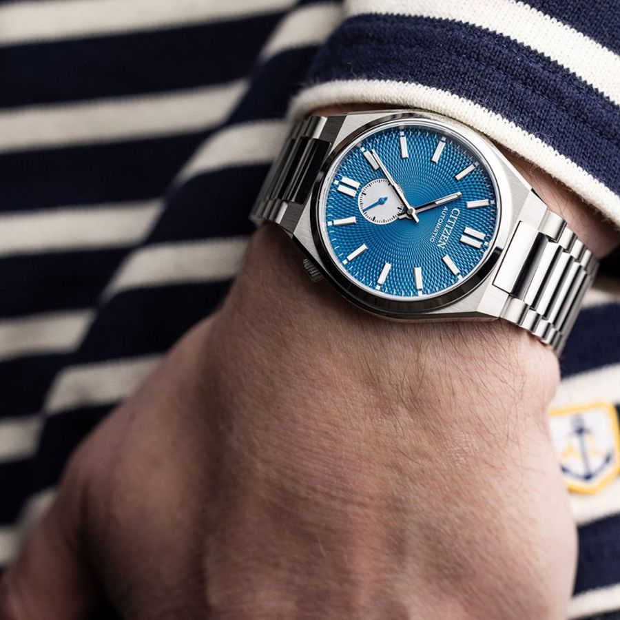 Citizen Tsuyosa NK5010-51L – orologio automatico 40mm quadrante blu, bracciale acciaio, vetro zaffiro, piccoli secondi