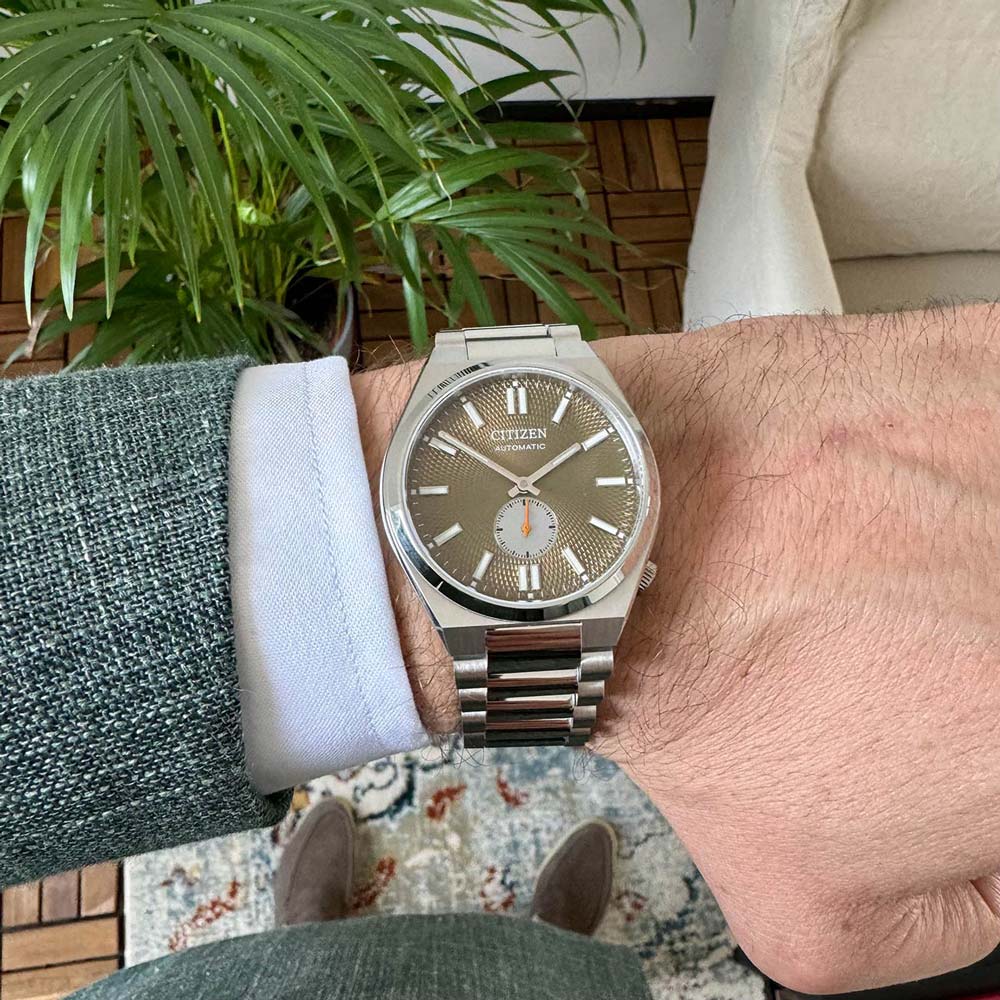 Citizen Tsuyosa NK5010-51X – orologio automatico 40mm quadrante verde, bracciale acciaio, vetro zaffiro, piccoli secondi