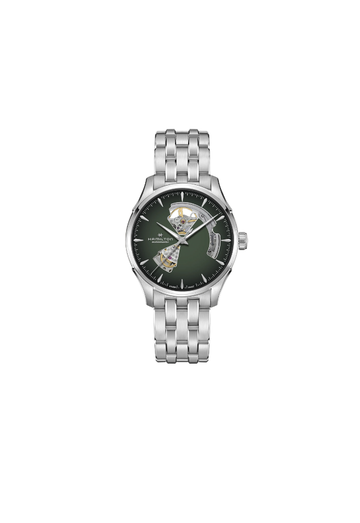 Orologio Hamilton Jazzmaster H32675160 automatico scheletrato uomo – quadrante verde, cassa acciaio, movimento Swiss Made a vista – elegante e sportivo, ideale per collezionisti e appassionati. Disponibile su mdrwatch, spedizione da Macerata Campania. Confronta con Cellini Caserta, Jolli Gioielli, Rutigliano Capua. Sessa gioielleria, somma