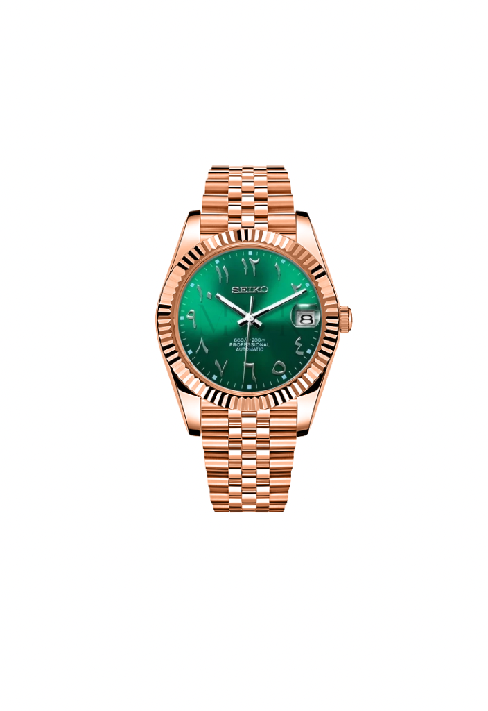 Arabic Mod Custom Automatic Watch – Rose Gold Jubilee Case and Bracelet