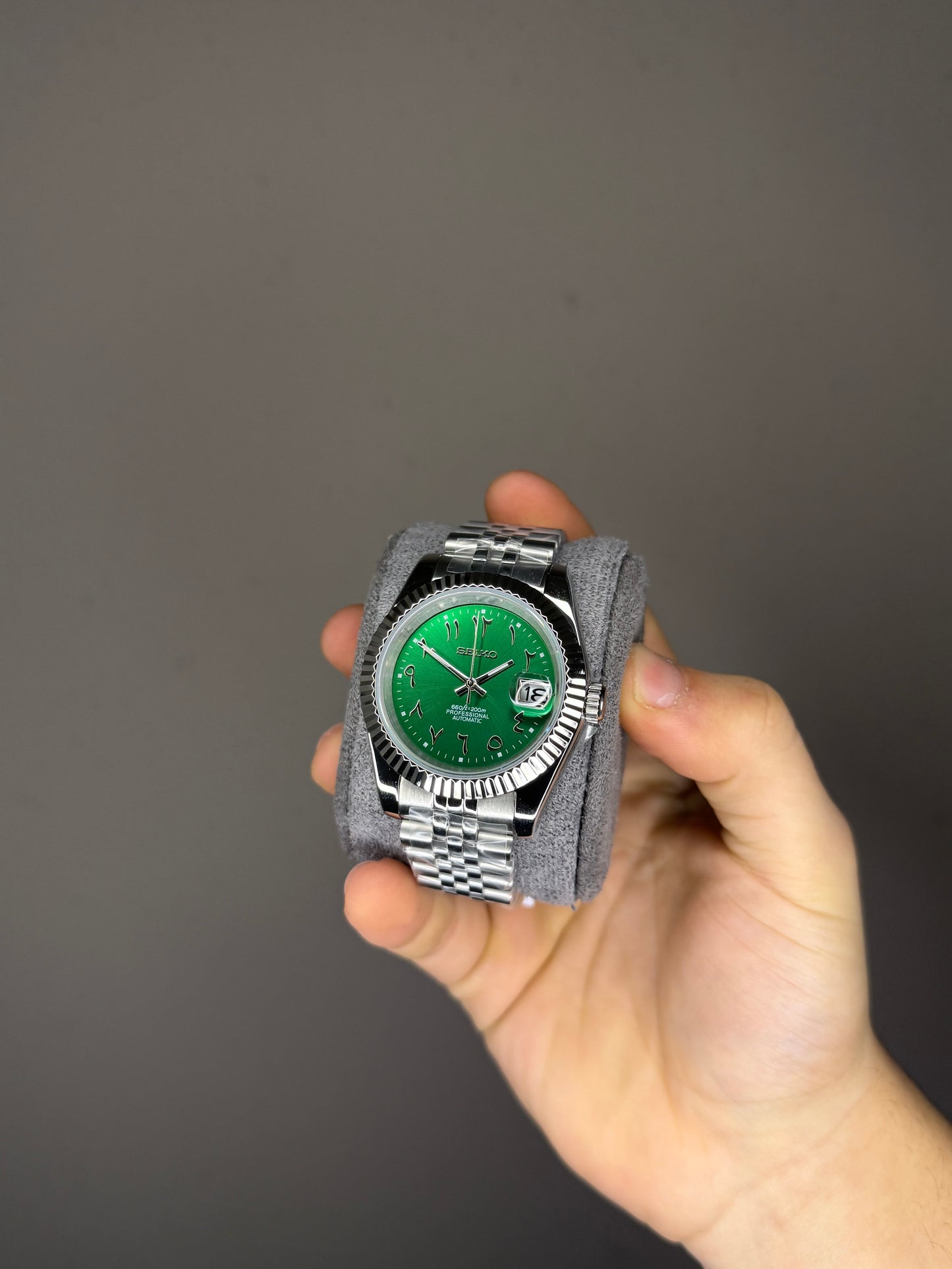 Arabic Mod Custom Green Automatic Watch