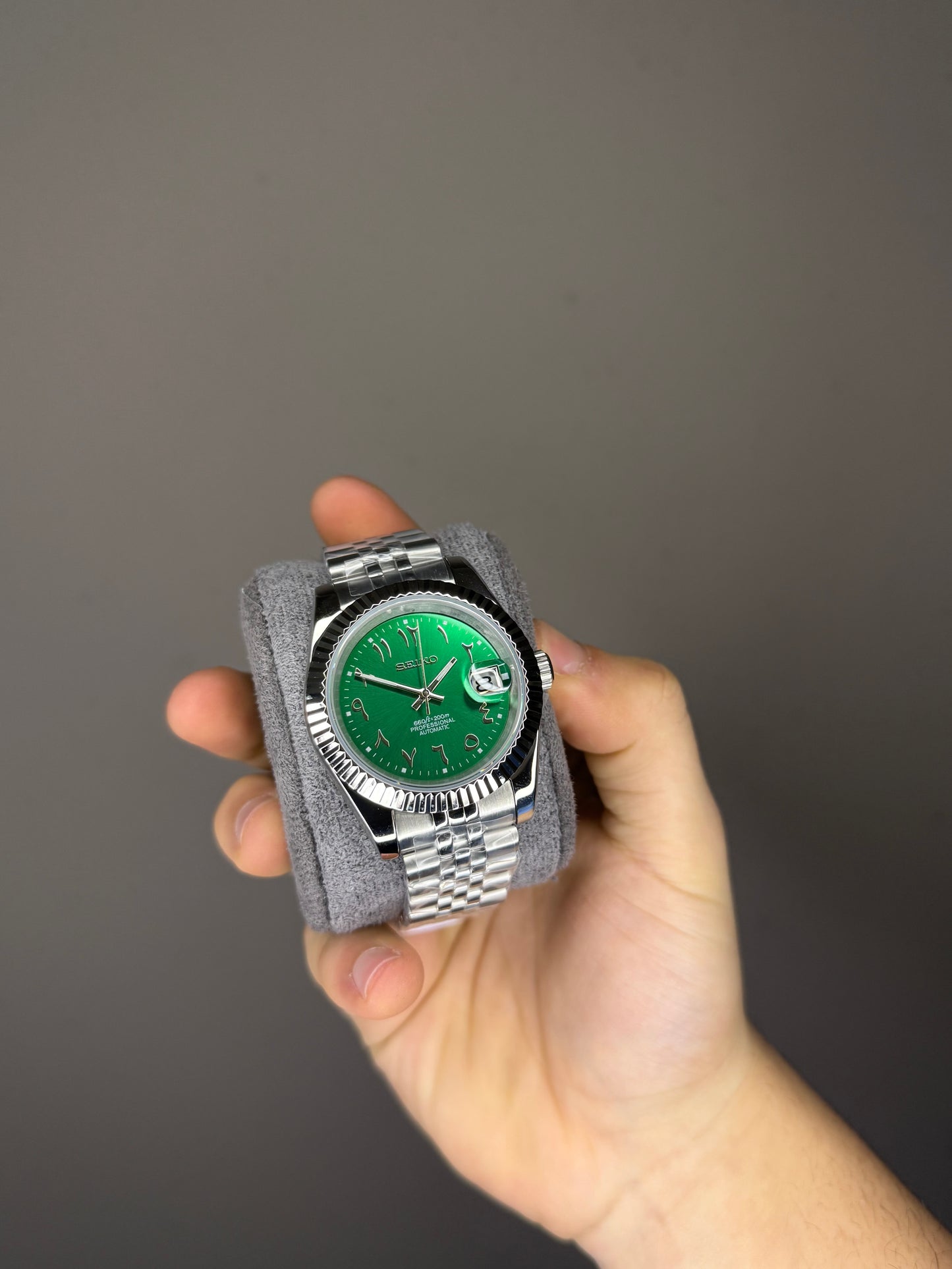 Arabic Mod Custom Green Automatic Watch