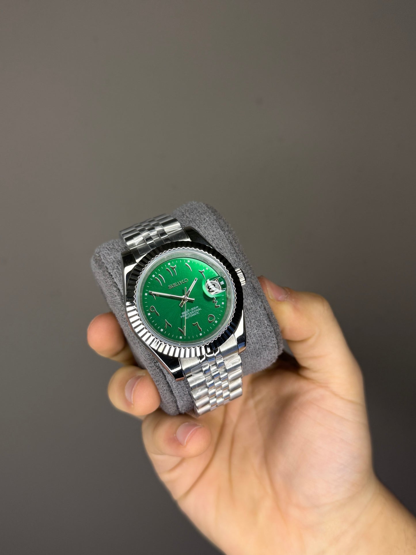 Arabic Mod Custom Green Automatic Watch