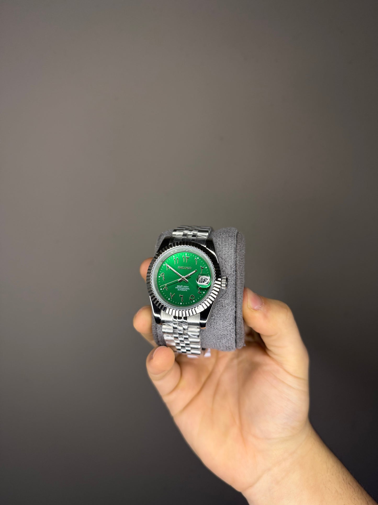 Arabic Mod Custom Green Automatic Watch