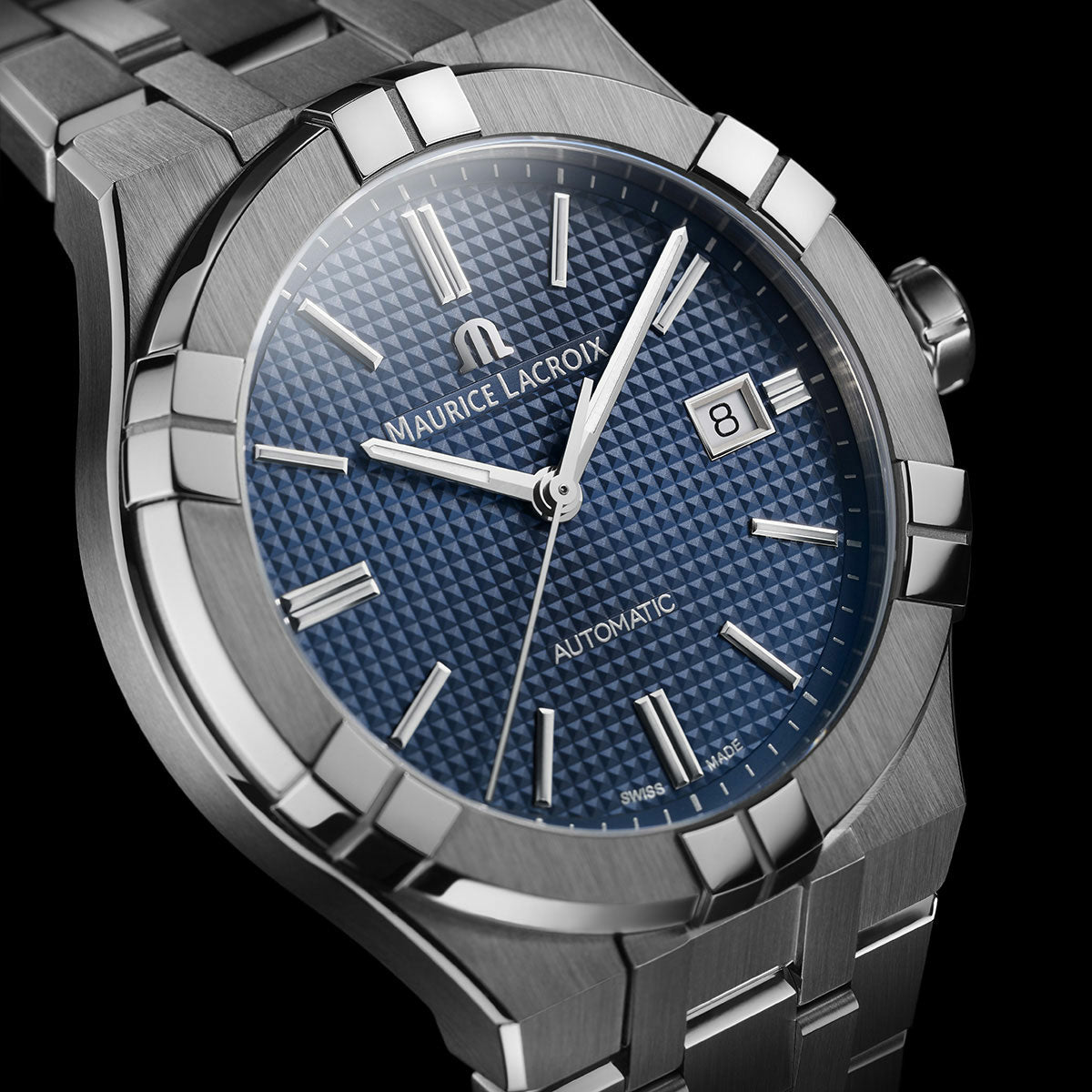 Maurice Lacroix AIKON Automatic Date 42mm quadrante blu acciaio automatico Swiss Made AI6008-SS002-330-1.