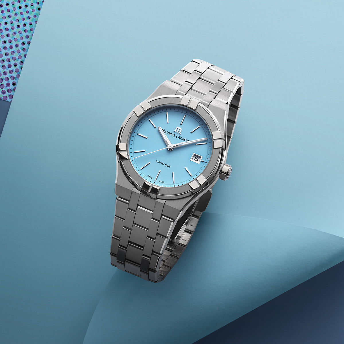 Maurice Lacroix Aikon Quartz Colours Edition 40mm azzurro AI1108-SS002-431-1 orologio Swiss Made quarzo acciaio vetro zaffiro