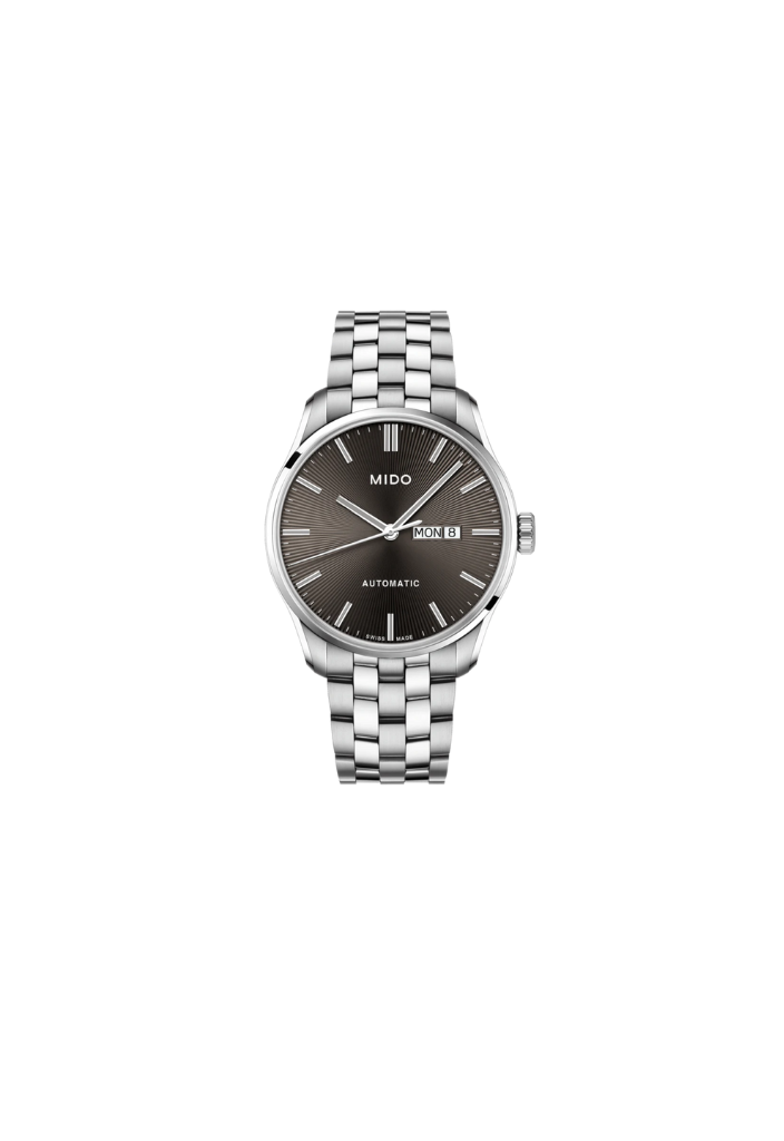 Mido Belluna Sunray Automatic Swiss Made M024.630.11.061.00 orologio uomo quadrante grigio cassa acciaio 42,5mm movimento Powermatic 80
