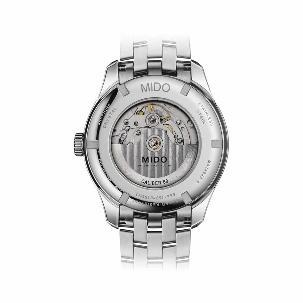 Mido Belluna Sunray Automatic Swiss Made M024.630.11.061.00 orologio uomo quadrante grigio cassa acciaio 42,5mm movimento Powermatic 80