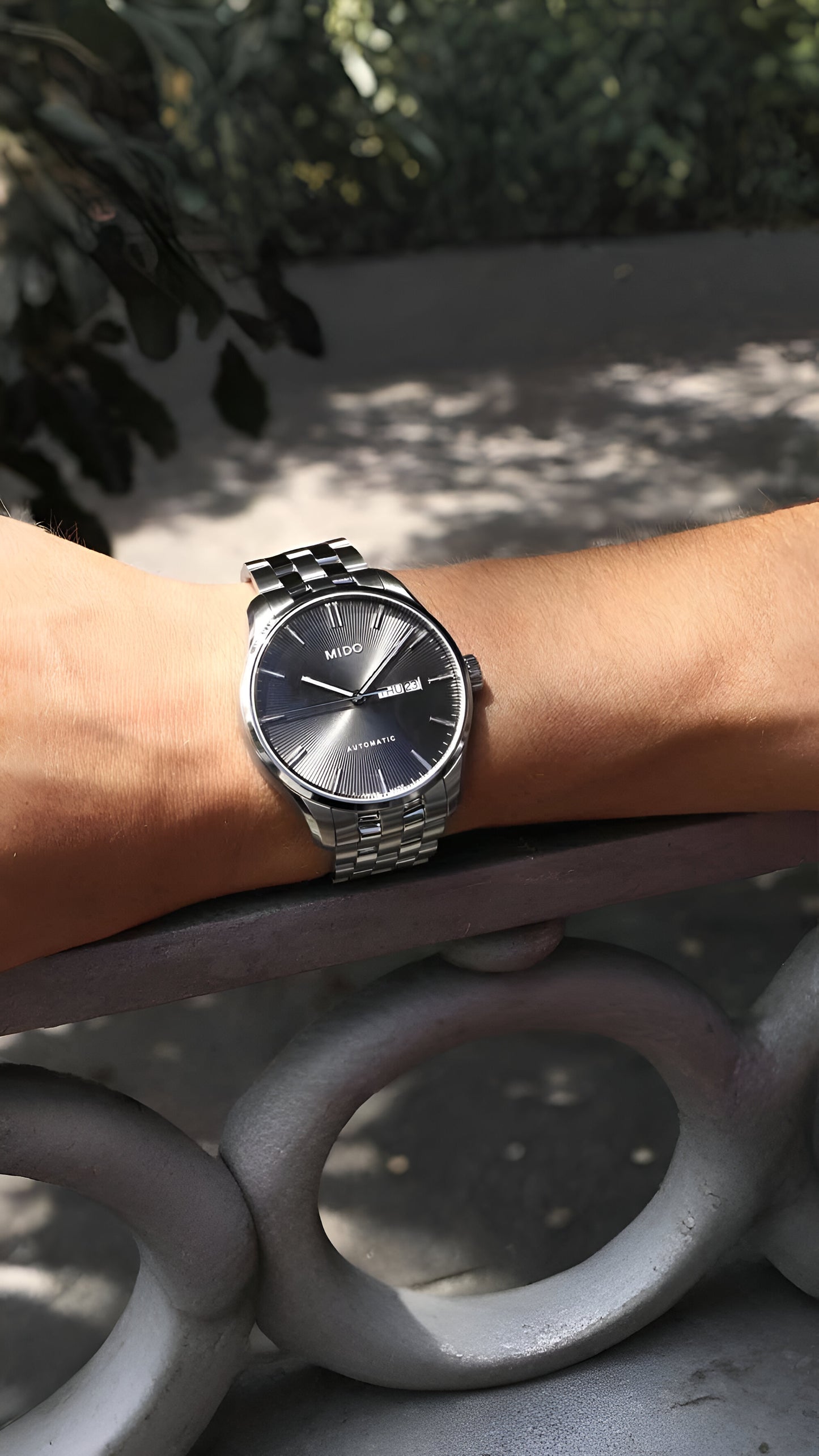 Mido Belluna Sunray Automatic Swiss Made M024.630.11.061.00 orologio uomo quadrante grigio cassa acciaio 42,5mm movimento Powermatic 80