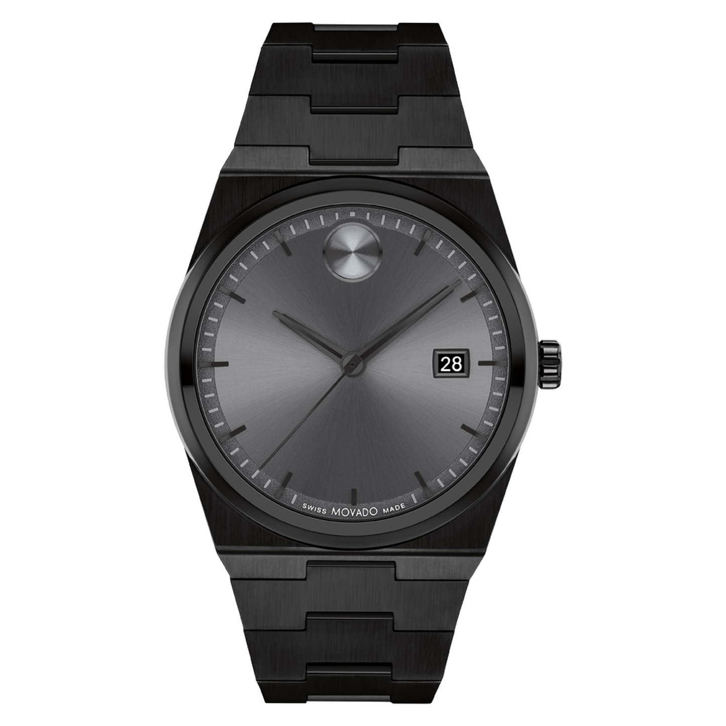 Movado Bold Quest 3601224 quartz Swiss Made grey dial 40mm black ionic plated stainless steel bracelet