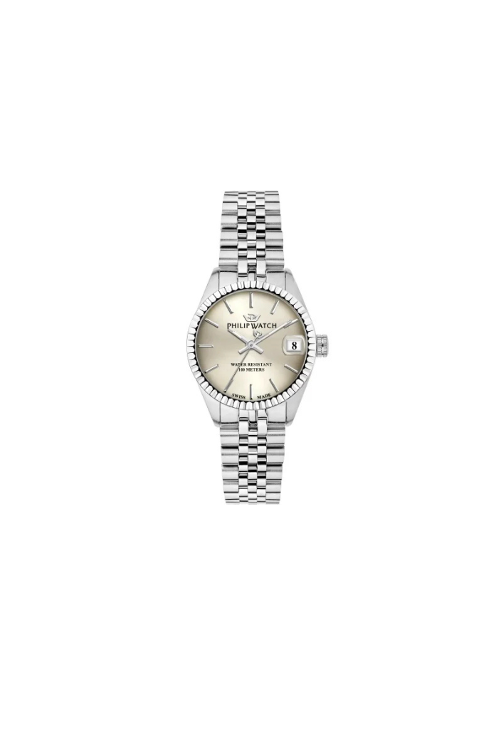 Orologio Philip Watch Caribe donna R8253597548 – quarzo Swiss Made, acciaio, quadrante avorio, 31mm