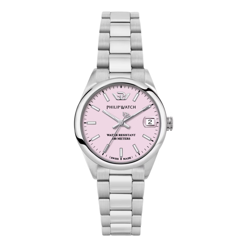 Philip Watch Caribe Urban R8253597646 orologio donna 31 mm con quadrante rosa, cassa in acciaio e bracciale argentato.
