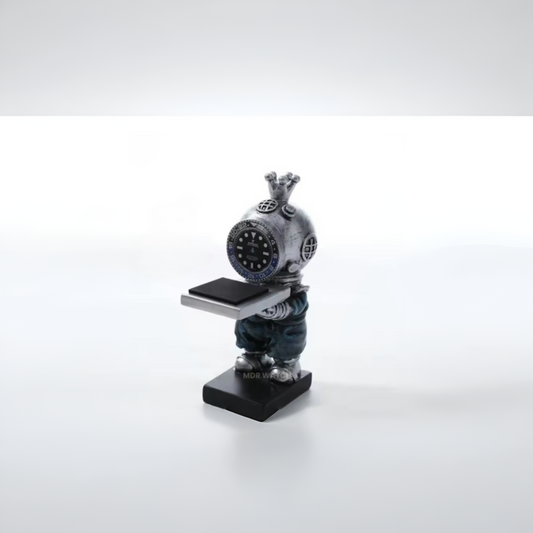 Diver Clock Holder Statue with Crown