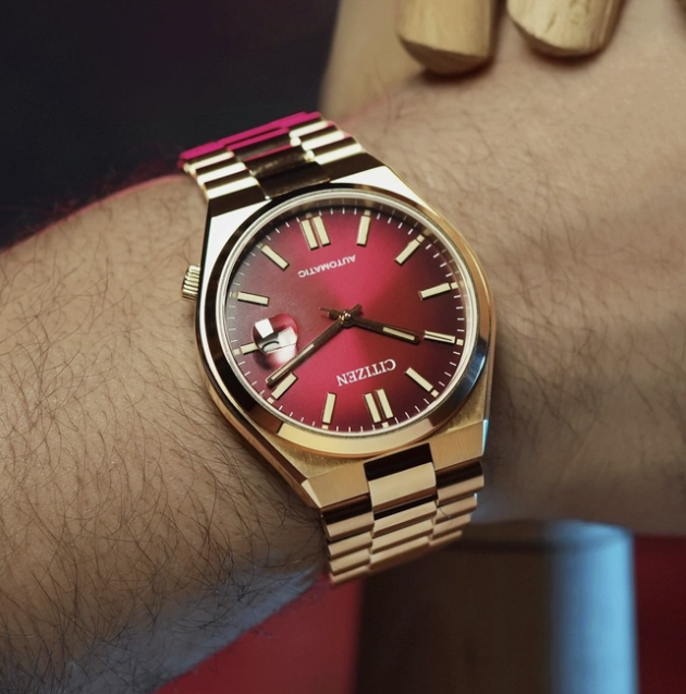 Citizen TSUYOSA Automatic 8210 Red Dial – Gold Men’s Mechanical Watch – Cod. NJ0154-80X