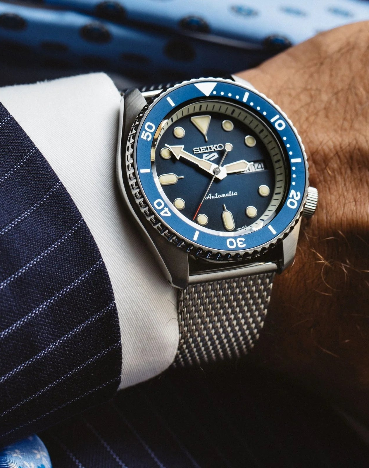 Seiko 5 Sports SRPD71K1 automatico 42,5mm quadrante blu acciaio uomo