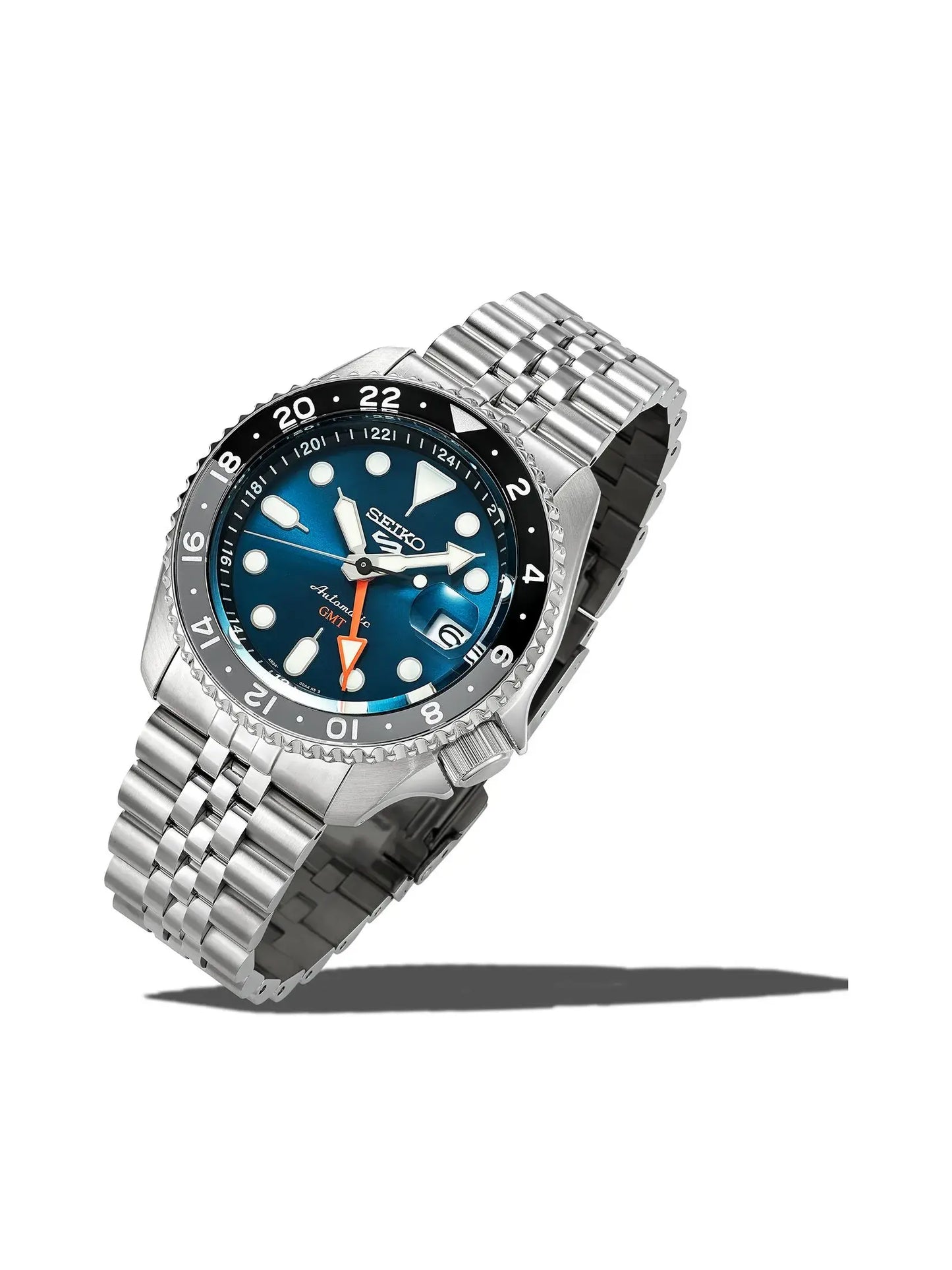 Seiko 5 Sports SSK045K1 GMT automatico sunray blue 42,5 mm acciaio inox calibro 4R34