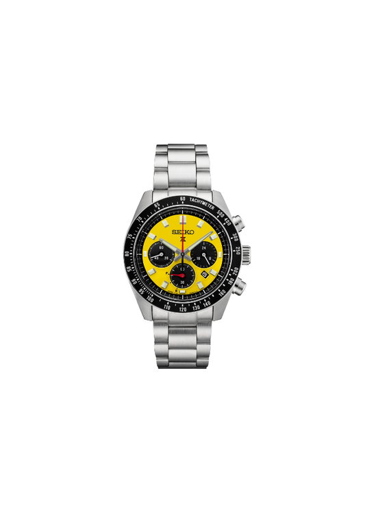 Seiko Prospex Speedtimer Solar Chronograph SSC929P1 – Orologio quarzo solare giallo e nero 41,4mm acciaio con vetro zaffiro