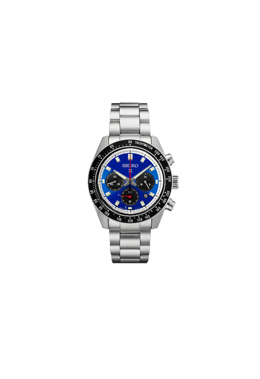 Seiko Prospex Speedtimer Solar Chronograph SSC931P1 – Orologio quarzo solare blu e nero 41,4mm acciaio con vetro zaffiro