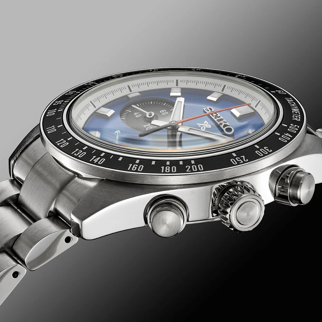 Seiko Prospex Speedtimer Solar Chronograph SSC931P1 – Orologio quarzo solare blu e nero 41,4mm acciaio con vetro zaffiro