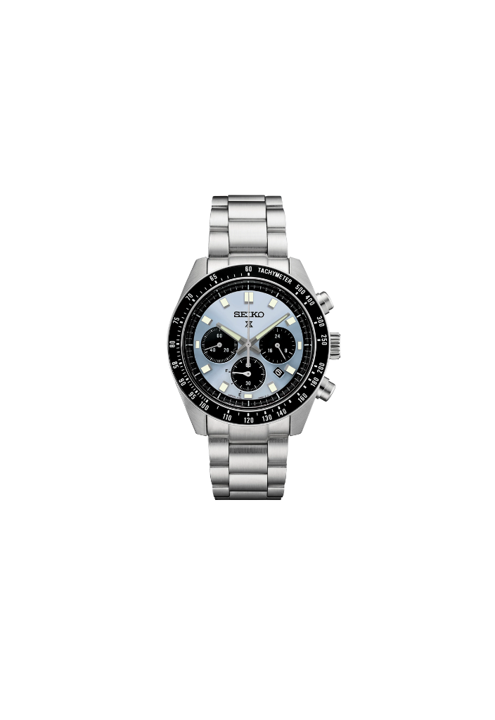 Seiko Prospex Speedtimer Solar Chronograph SSC935P1 – Orologio quarzo solare azzurro e nero 41,4mm acciaio con vetro zaffiro
