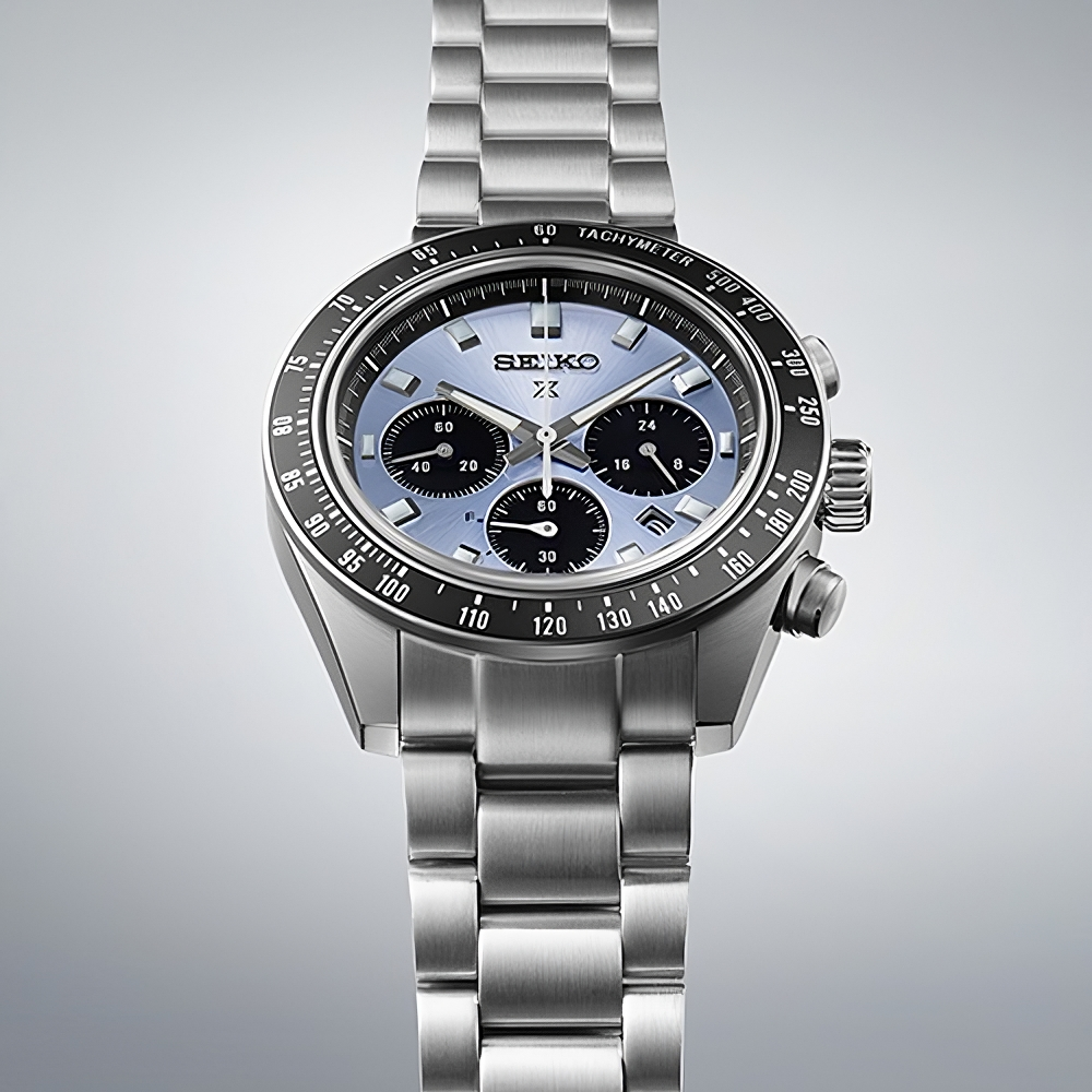 Seiko Prospex Speedtimer Solar Chronograph SSC935P1 – Orologio quarzo solare azzurro e nero 41,4mm acciaio con vetro zaffiro