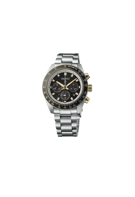 Seiko Prospex Speedtimer Solar Chronograph SSC941P1 – Orologio quarzo solare nero e oro 41,4mm acciaio con vetro zaffiro
