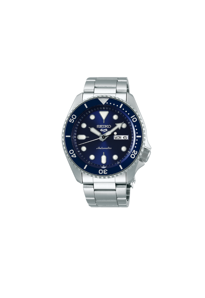 Seiko 5 Sports SRPD51K1 – Automatico, quadrante blu, cassa 42,5mm in acciaio, lunetta blu, movimento 4R36