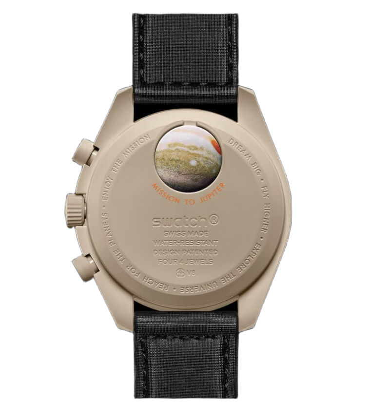 Swatch x Omega MoonSwatch Mission to Jupiter SO33C100 cronografo Bioceramic beige quadrante marrone 42mm