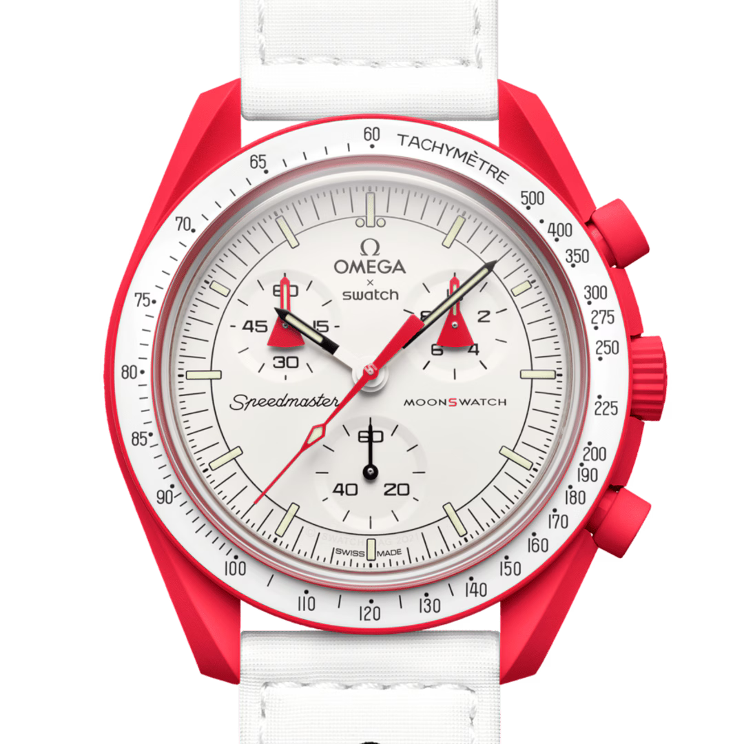 Swatch x Omega MoonSwatch Mission to Mars SO33R100 cronografo Bioceramic rosso quadrante bianco 42mm