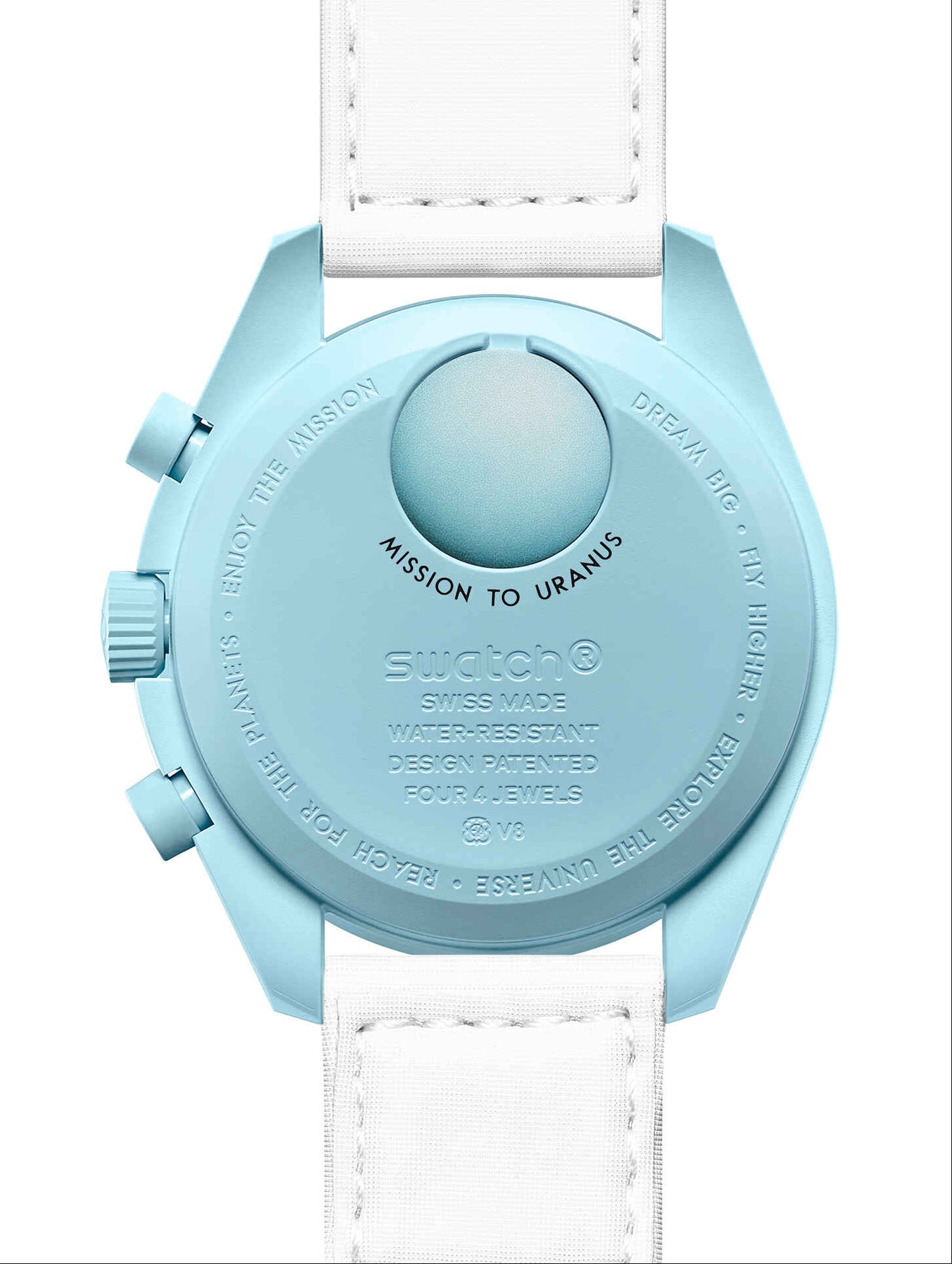 Swatch x Omega MoonSwatch Mission to Uranus SO33L100 cronografo Bioceramic azzurro quadrante bianco 42mm