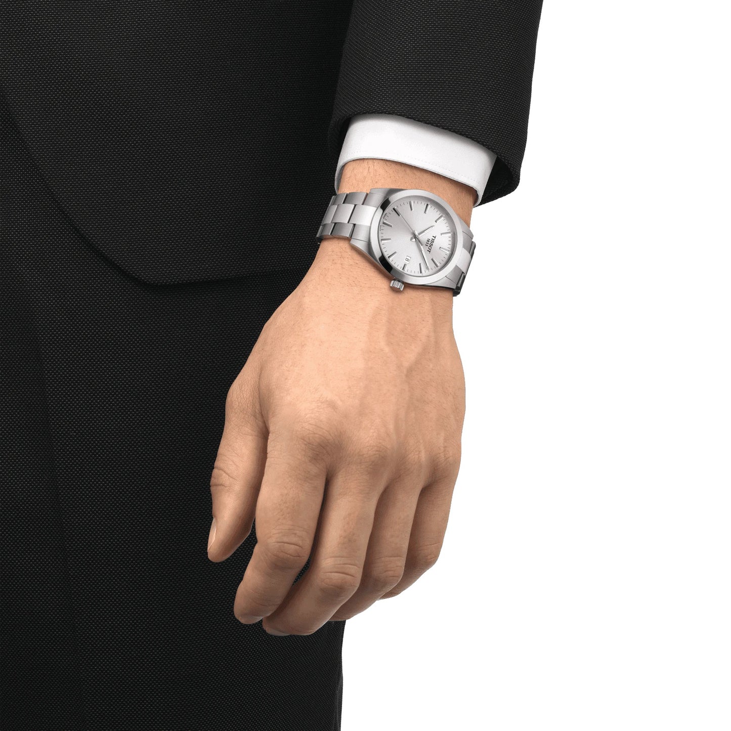 Orologio Tissot Gentleman T1274101103100 uomo quarzo bianco, vetro zaffiro, cassa acciaio 40 mm
