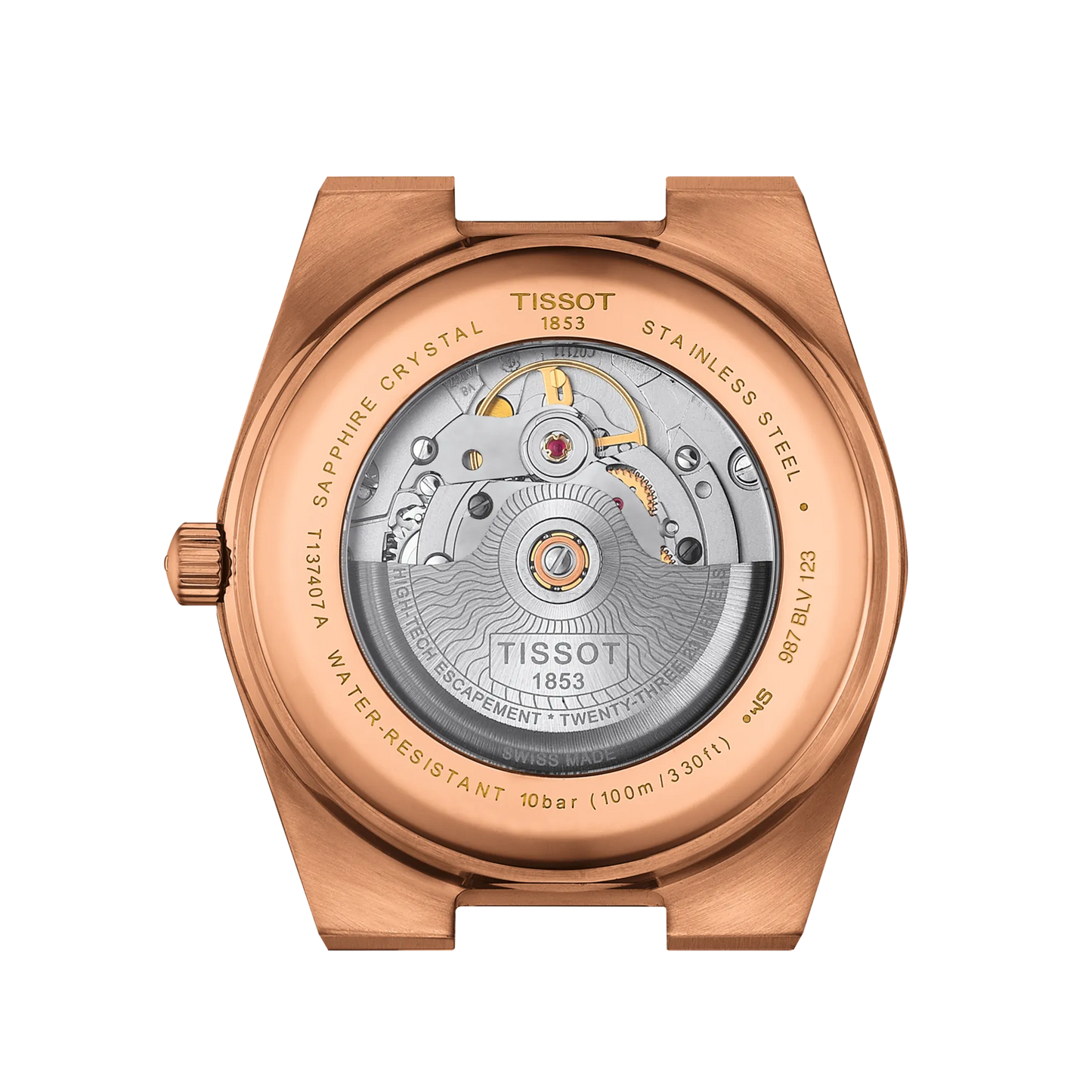 Tissot T137.407.33.041.00 orologio automatico Swiss Made – cassa 40mm acciaio oro rosa PVD, vetro zaffiro, cinturino intercambiabile.