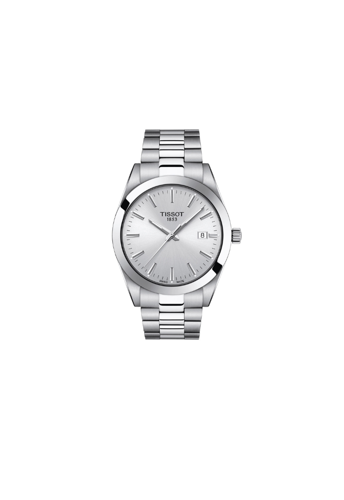 Orologio Tissot Gentleman T1274101103100 uomo quarzo bianco, vetro zaffiro, cassa acciaio 40 mm