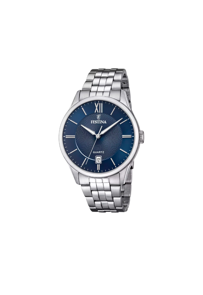 Festina F20 Blue Steel Watch with Date